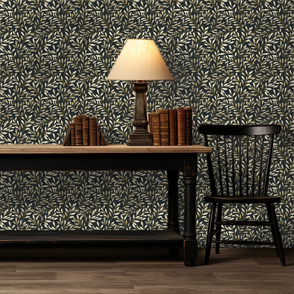 Vintage Olive Wallpaper - Painted Paper