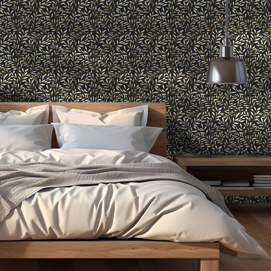 Vintage Olive Wallpaper - Painted Paper